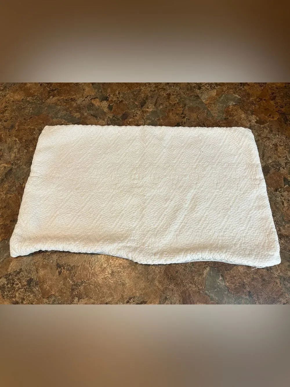 Pottery Barn Cream Sham Cotton Linen Pillow Cover Textured 24” x 15”